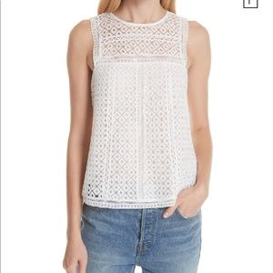Joie | Esrel Lace Top In Porcelain White Blouse Sm